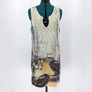 Inoah Wearable Art Printed Lined Tank Dress, XL